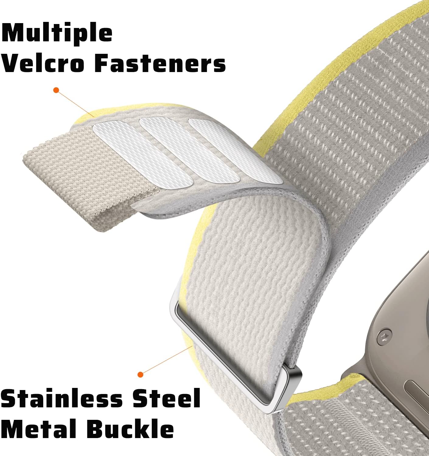 سوار لساعة أبل بمقاس45/49 مم | رمادي / أصفر سوار لساعة أبل بمقاس45/49 مم | رمادي / أصفر